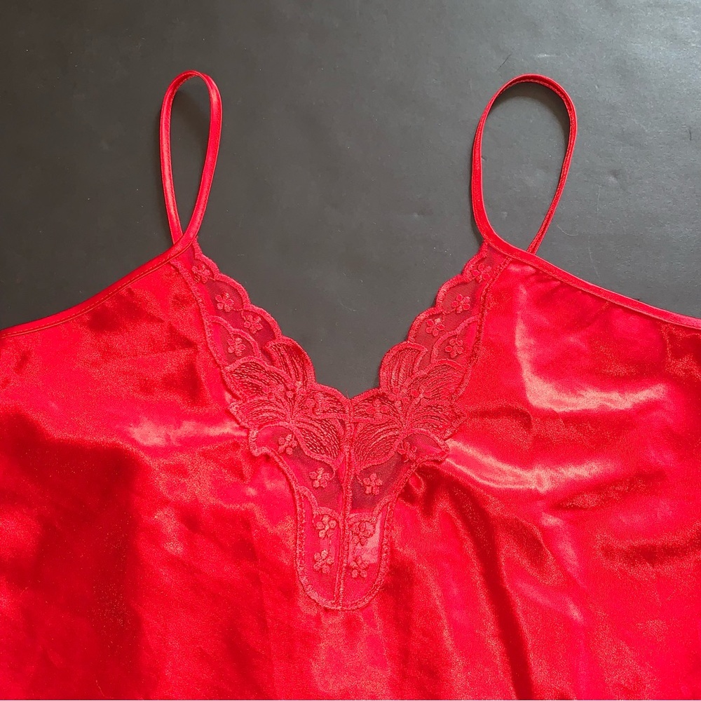 v i n t a g e :: Satin Slip Dress Lace Nightgown Chemise - Picture 10 of 12